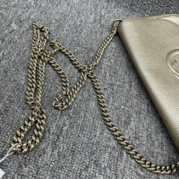 Gucci Soho Gold Metallic Shoulder Bag 468-082625 - Picture 9 of 16